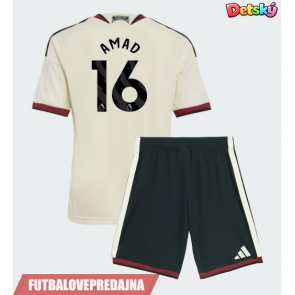 Lacne Dětský Futbalové dres Manchester United Amad Diallo #16 2026-27 Krátky Rukáv - Tretina (+ trenírky)